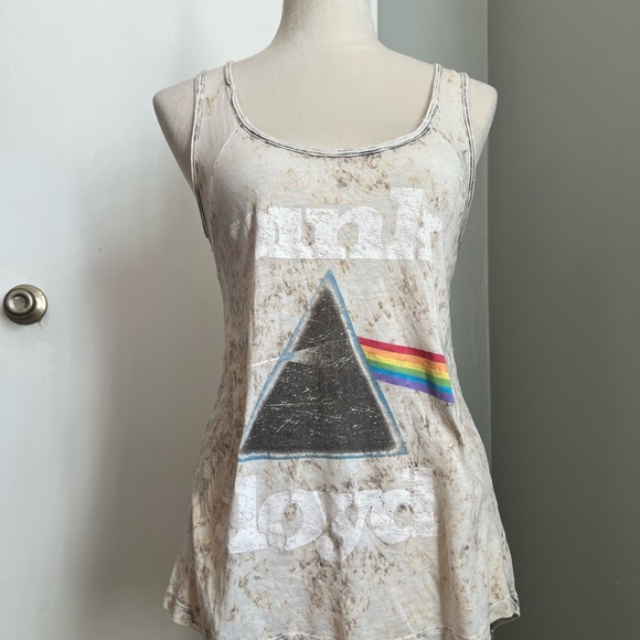 Pink Floyd Tops - Pink Floyd Cream Graphic Tank Top